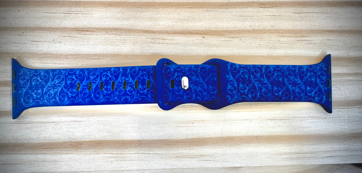 Apple Watch Bands - Floral Scroll Leaves - Fits IWatch Series 1 Thru 10/Ultra/Ultra2/SE