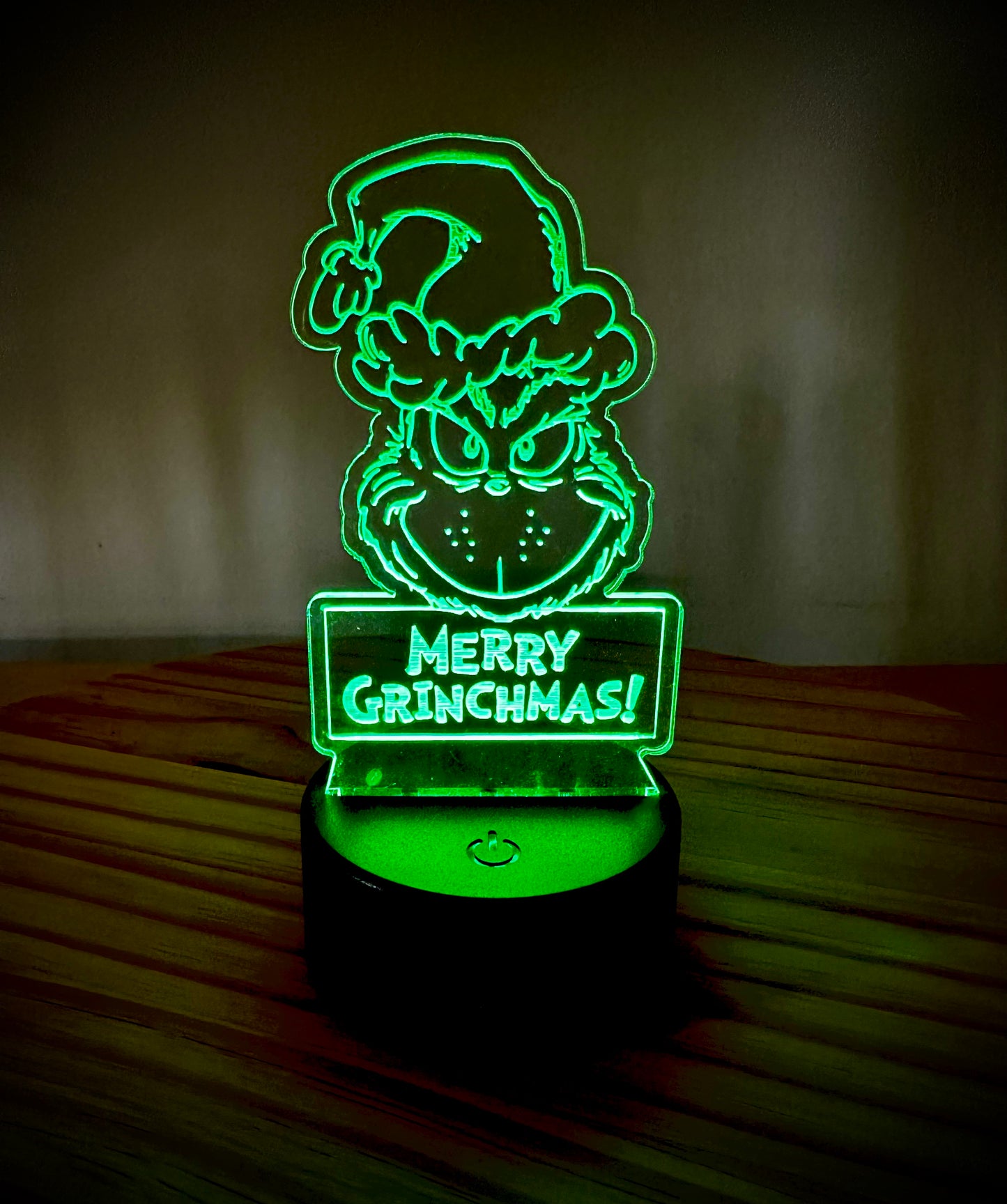 Lighted Acrylic Christmas Lamp - Merry Grinchmas