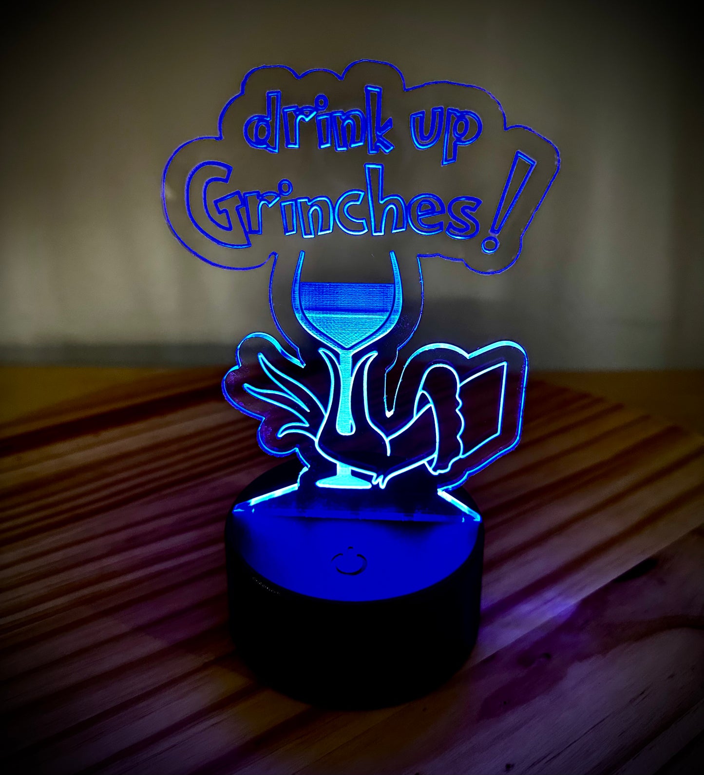 Lighted Acrylic Christmas Lamp - Drink Up Grinches