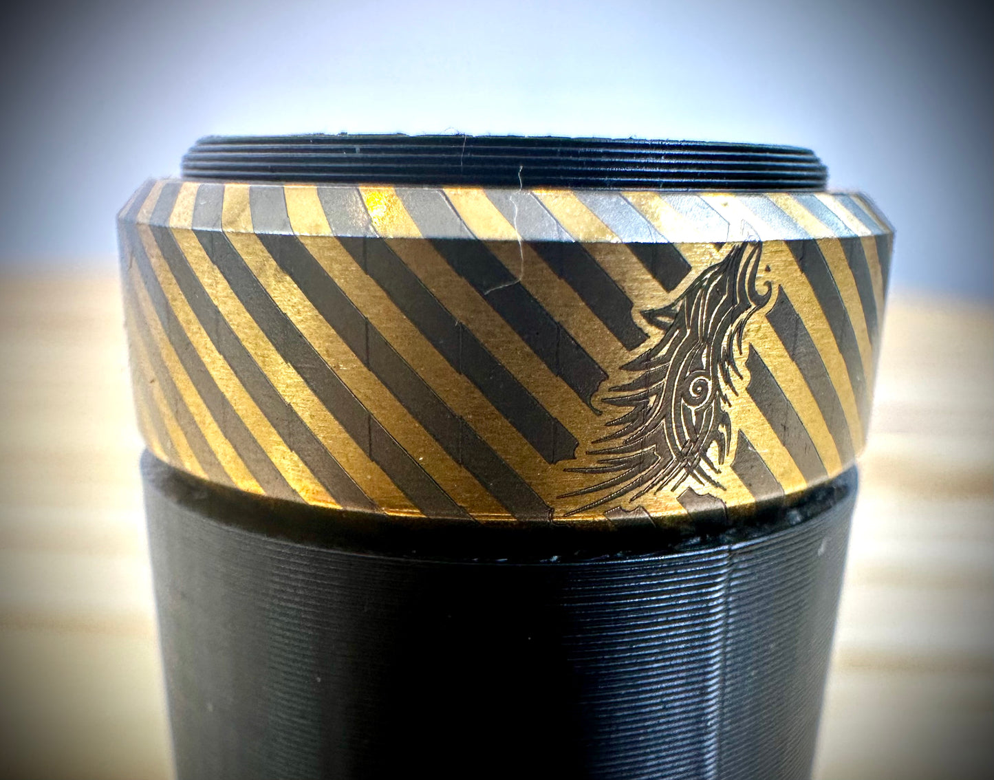 Jstyle Mens Stainless Ring - Pattern With Wolf - 8mm Width Cool Simple Band