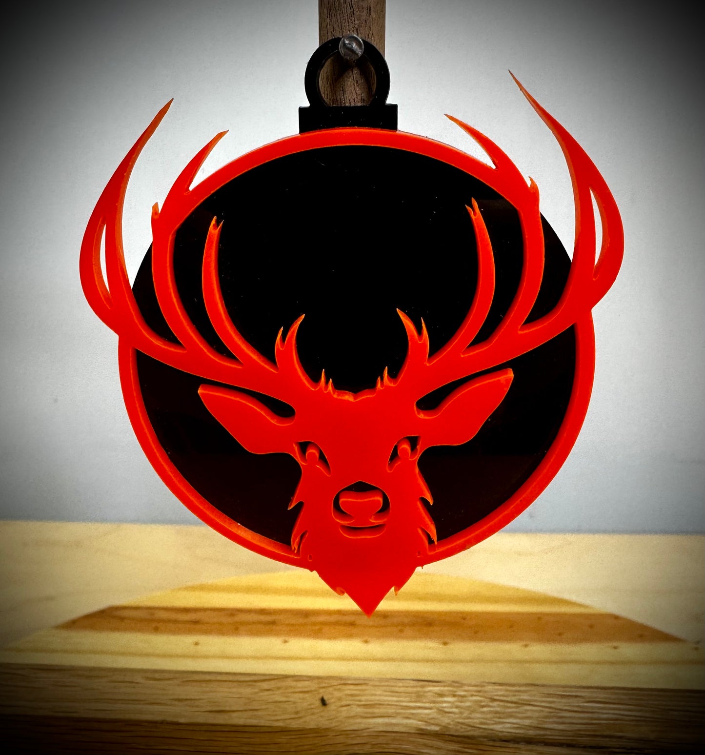 Layered Christmas Bulb - Deer Head Antlers with Trees