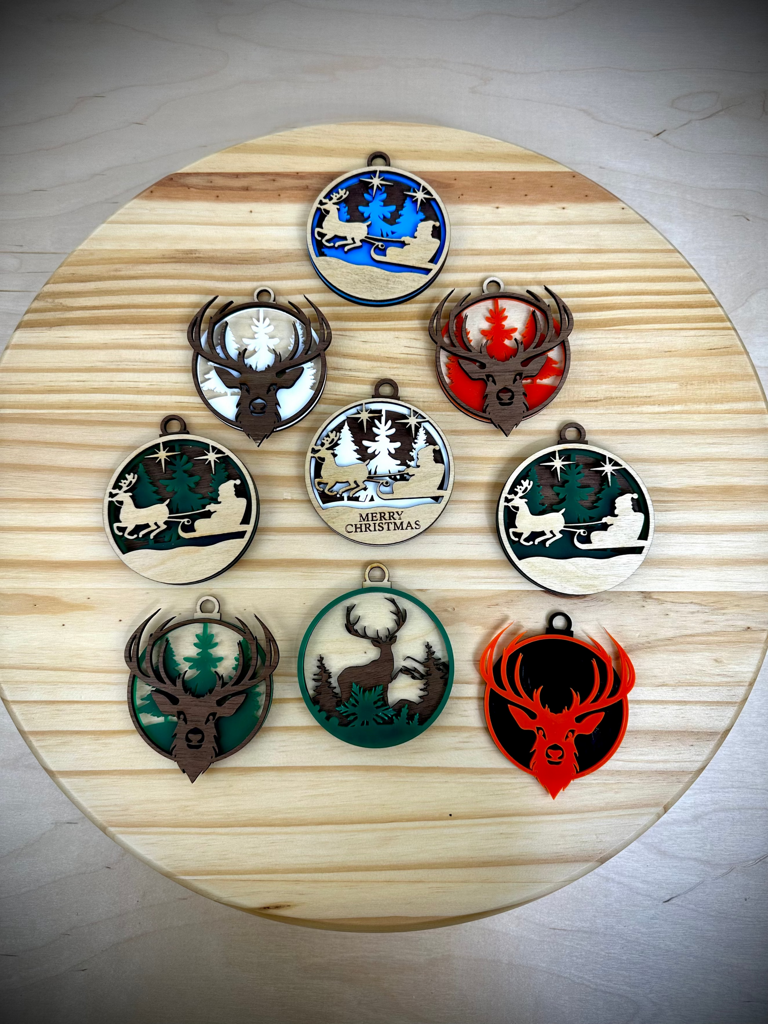 Layered Christmas Bulbs