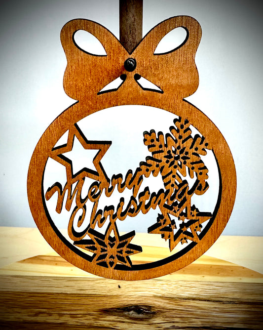 Classic Christmas Ornament - Three Stars and a Snow Flake