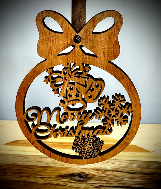 Classic Christmas Ornament - Bell with Two Snow Flakes