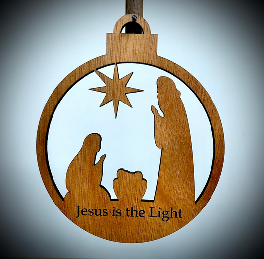 Religious Christmas Ornament - Jesus is the Light