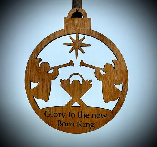 Religious Christmas Ornament - Glory to the new Born King