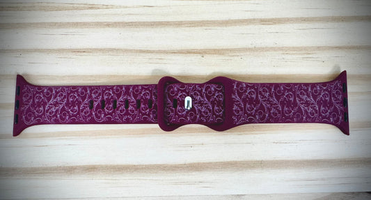 Apple Watch Bands - Floral Scroll Leaves - Fits IWatch Series 1 Thru 10/Ultra/Ultra2/SE