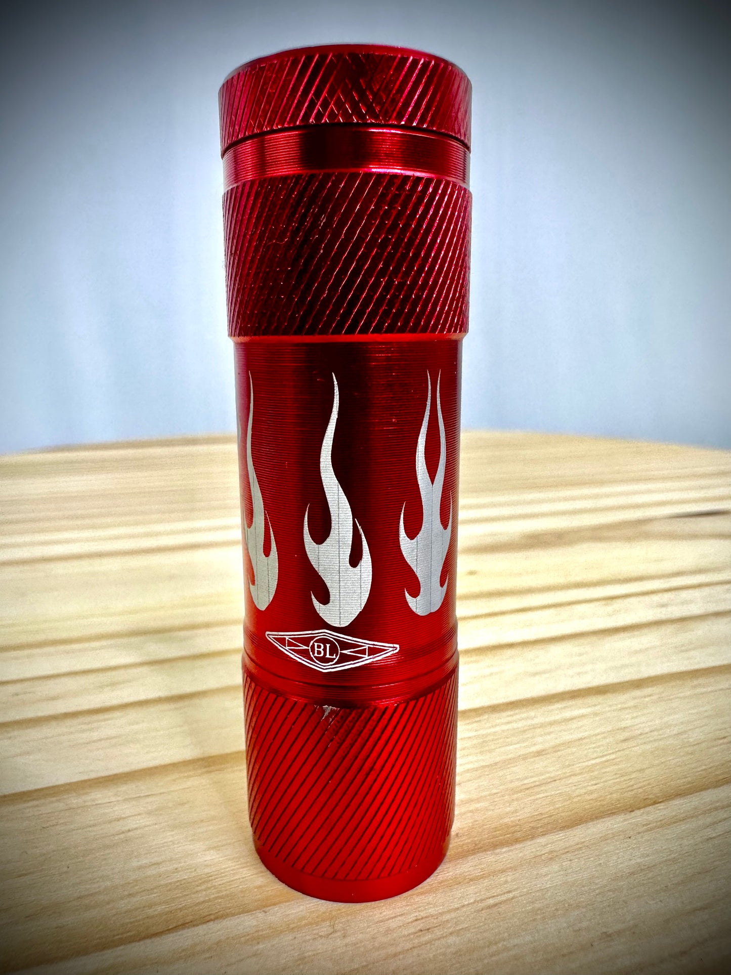 Flashlight - Firefighter Logo And Flames - Red