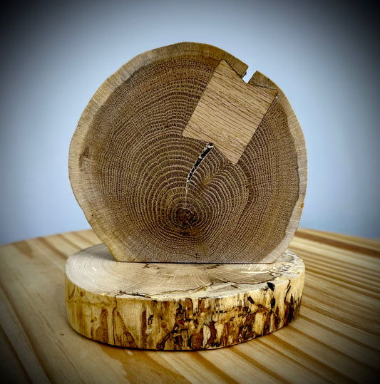 Rustic Wood Centerpiece Blank - Approx 6in Dia. - Bow Tie Inlay - 2005INLAYRWC