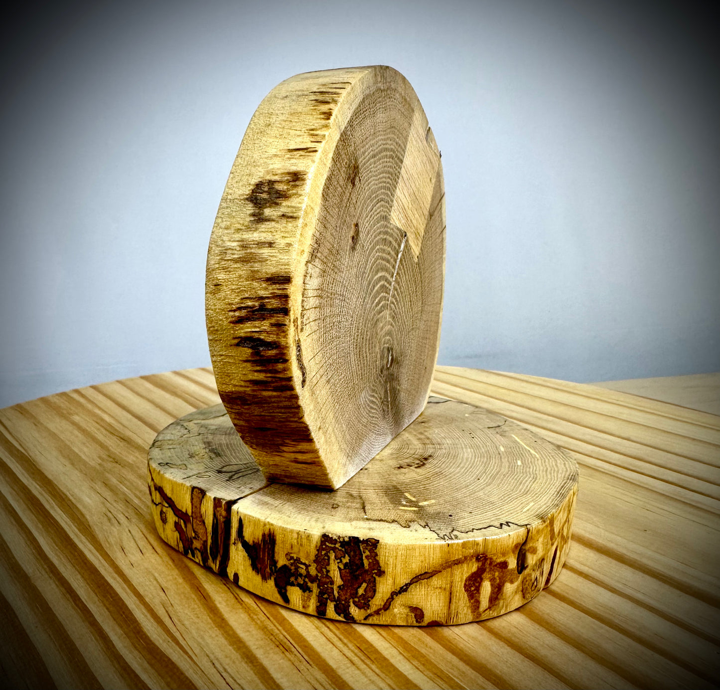 Rustic Wood Centerpiece Blank - Approx 6in Dia. - Bow Tie Inlay - 2006INLAYRWC