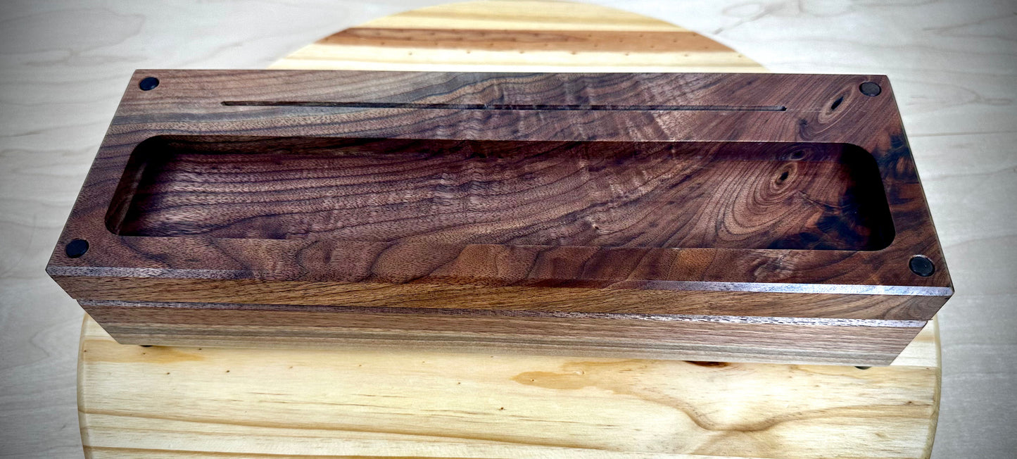 Custom Walnut Base Lighted Acrylic Lamp - Detroit Tigers