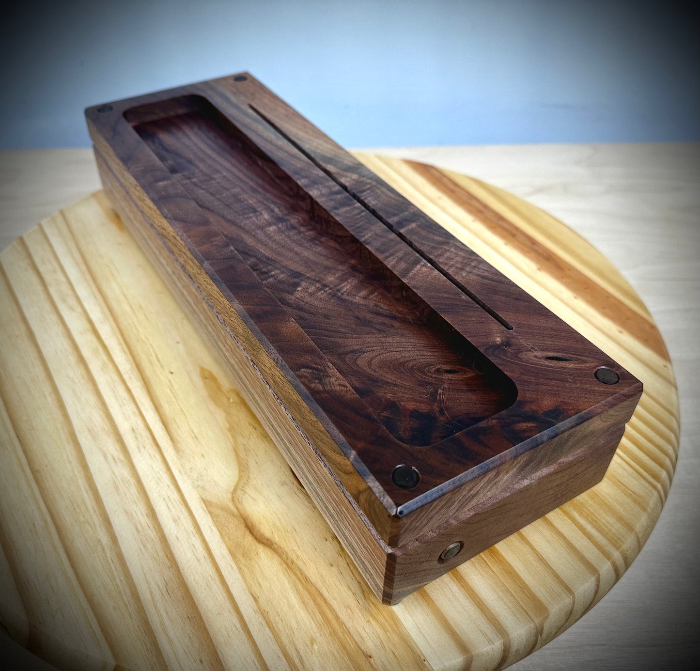 Custom Walnut Base Lighted Acrylic Lamp - Detroit Tigers