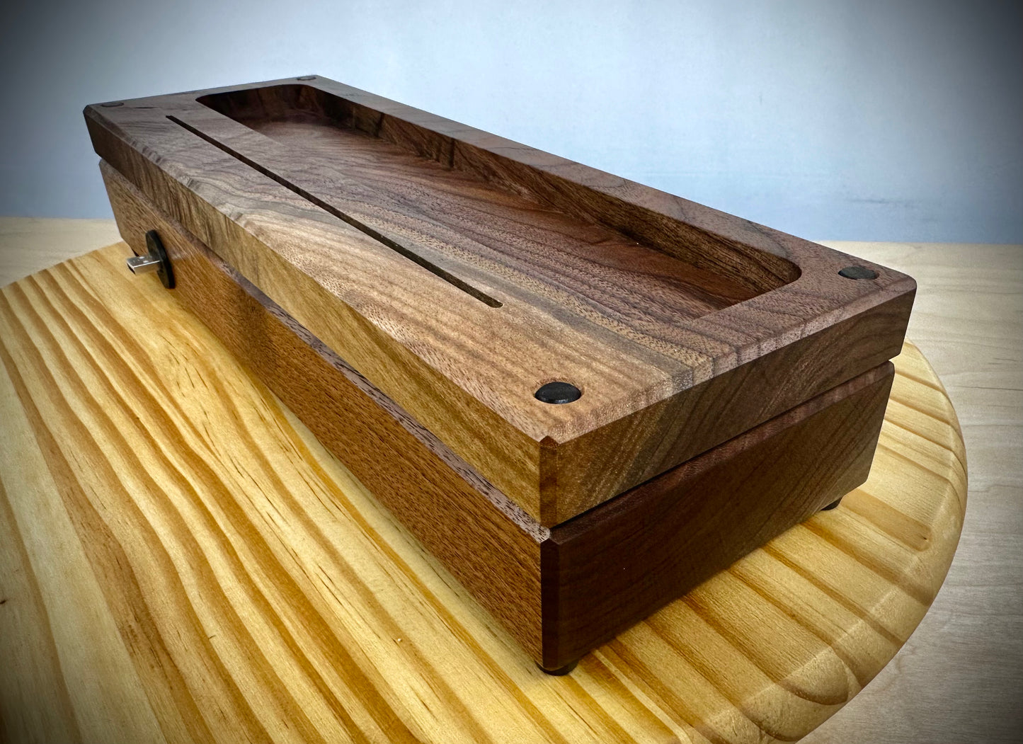 Custom Walnut Base Lighted Acrylic Lamp - Detroit Tigers