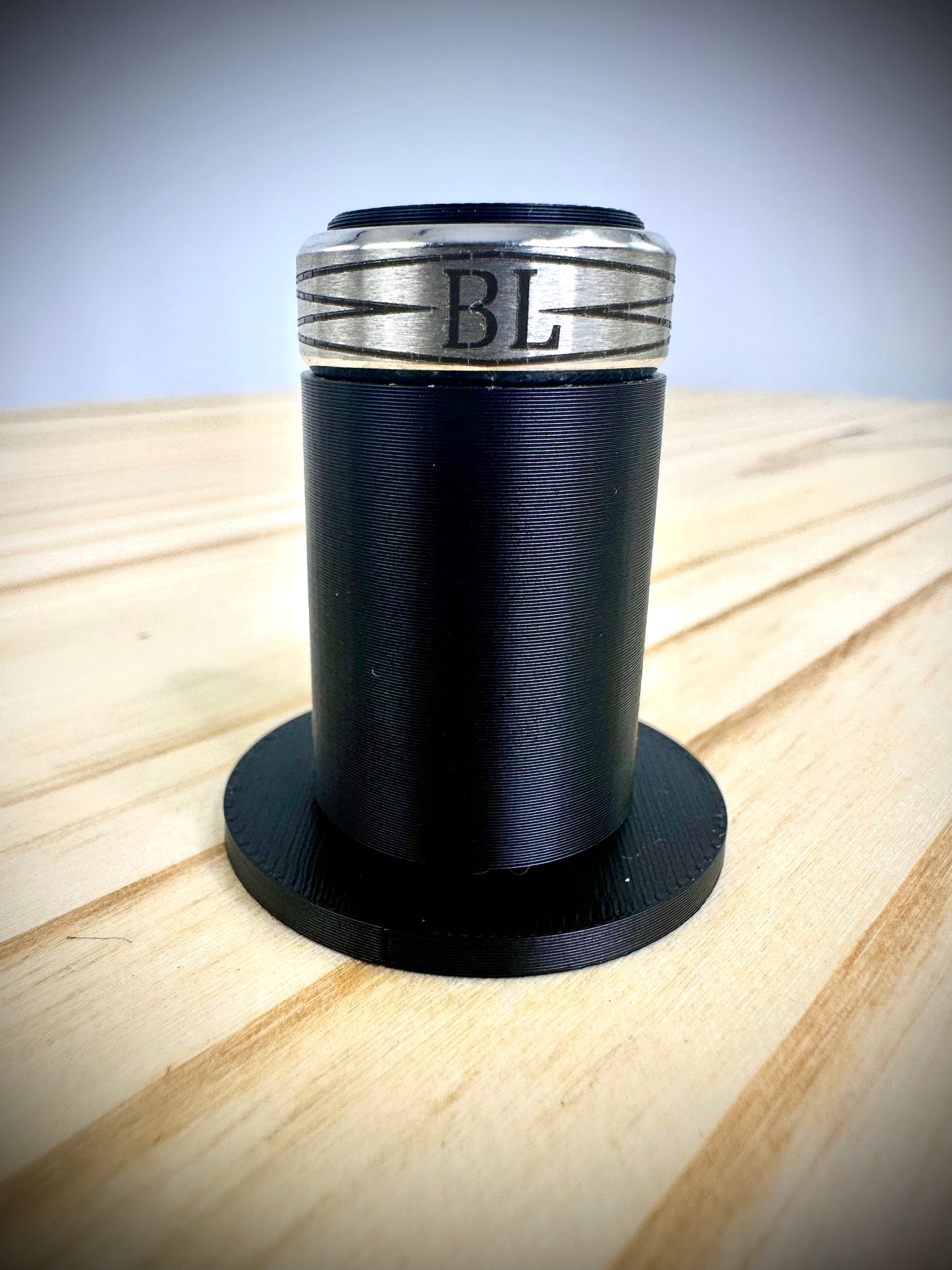 Jstyle Mens Stainless Ring - BL Logo - 8mm Width Cool Simple Band