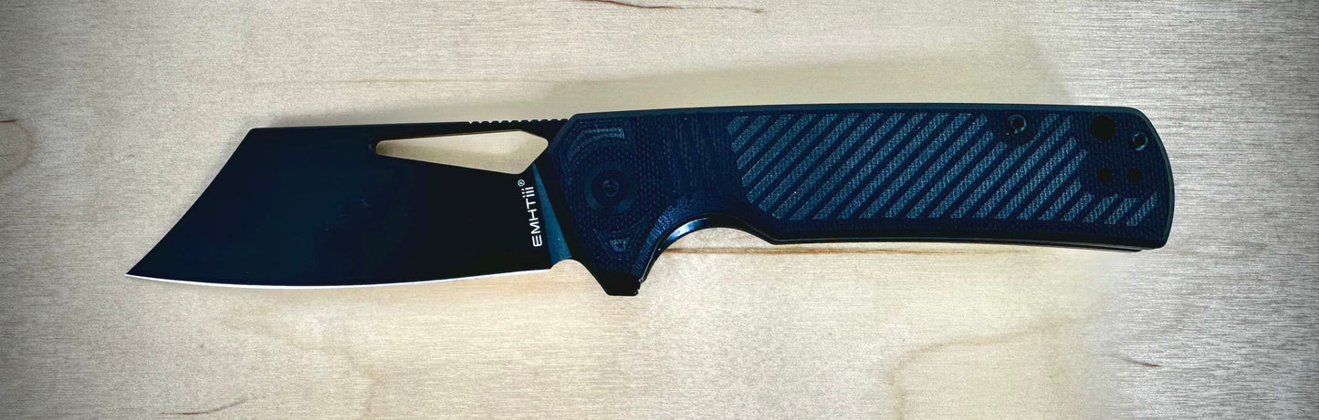 EMTHiii - EMH24 Black - Cleaver with Stripes - Length 7 3/4 In