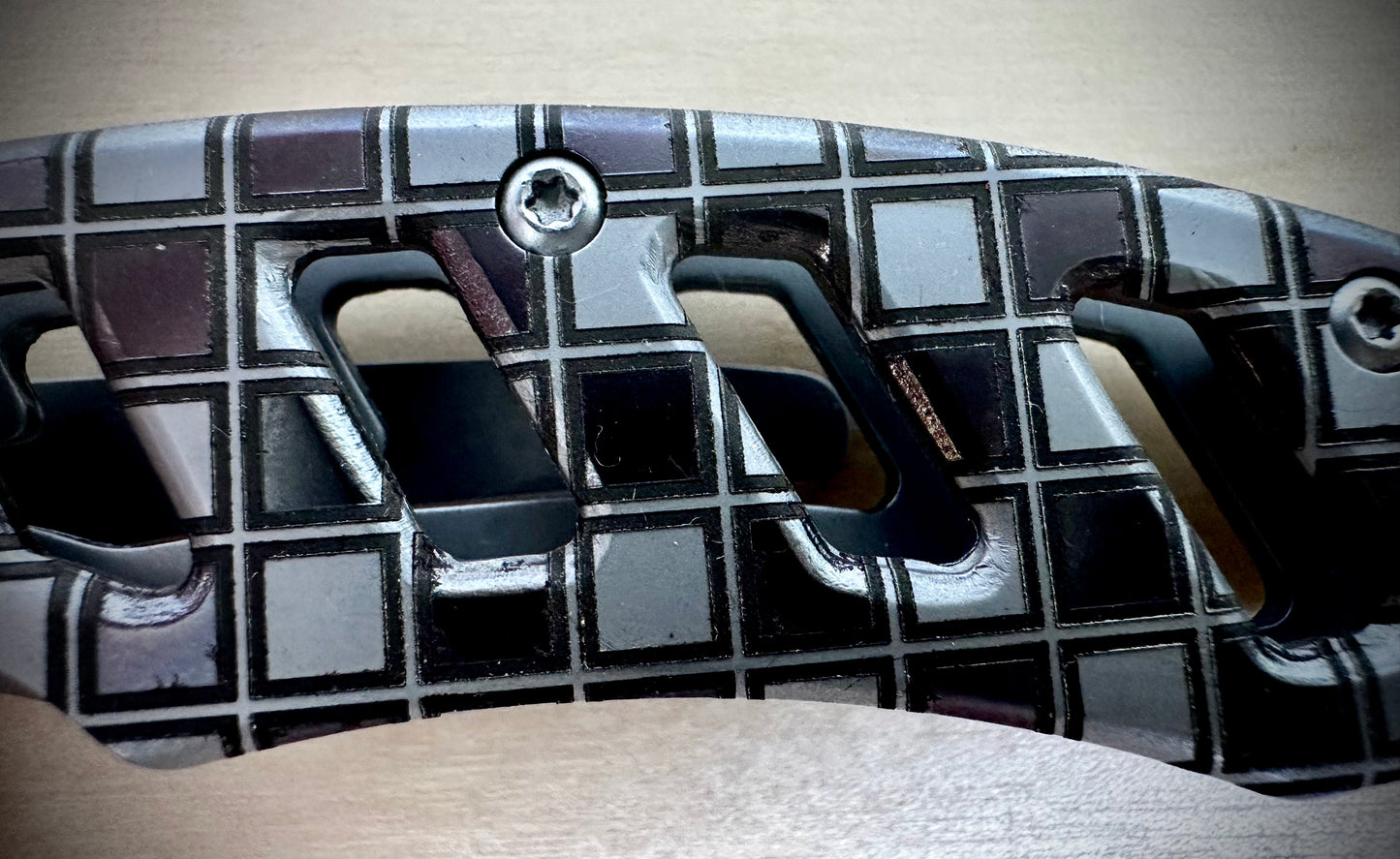 Gordon - Skeleton Style - Sand Blasted - Large Checkered Frame - Length 7 1/8 In