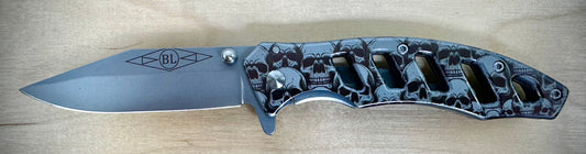 Gordon - Skeleton Style - Sand Blasted - Skulls - Length 7 1/8 In