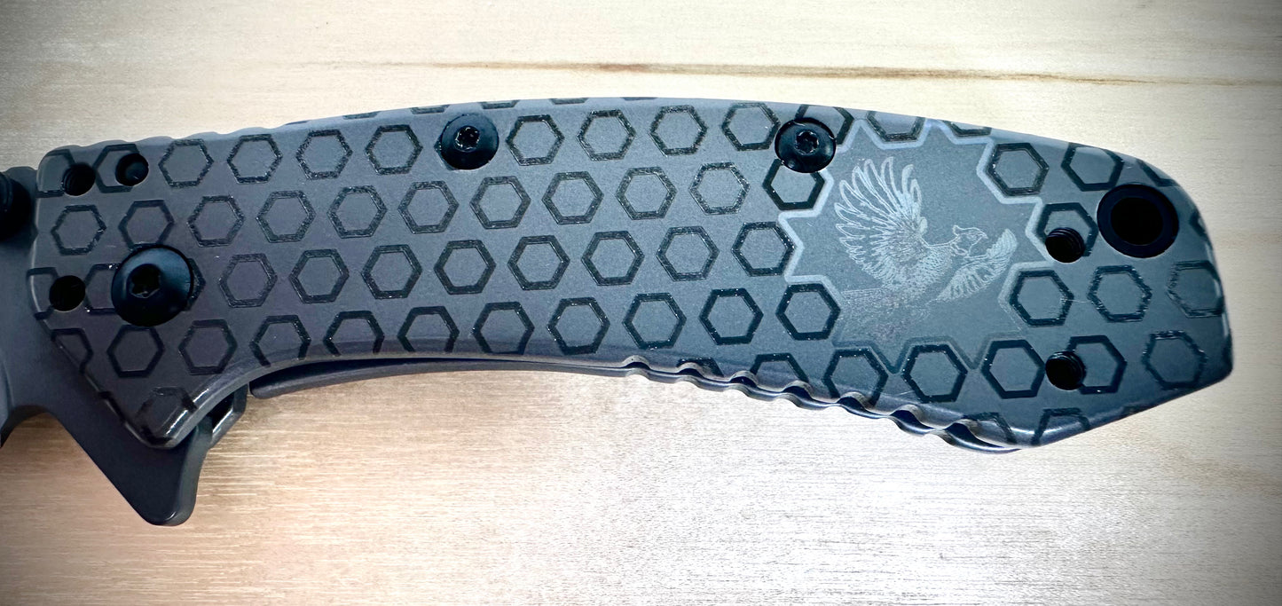 Kershaw - CRYO - Gun Metal - Pheasent With Pattern - Length 6 1/2 In