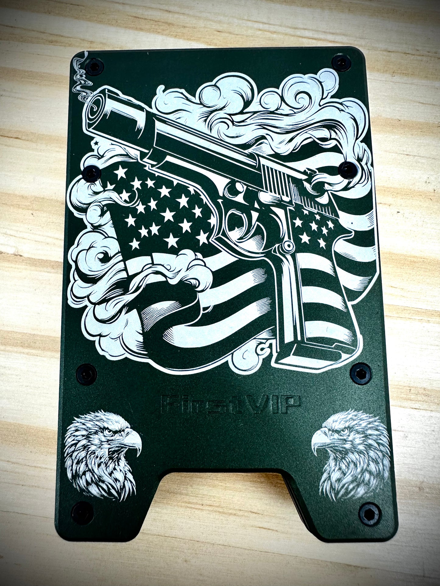 Minimalist Wallets - Gun Flag - Green