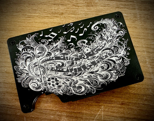Minimalist Wallets - Music Notes - Black