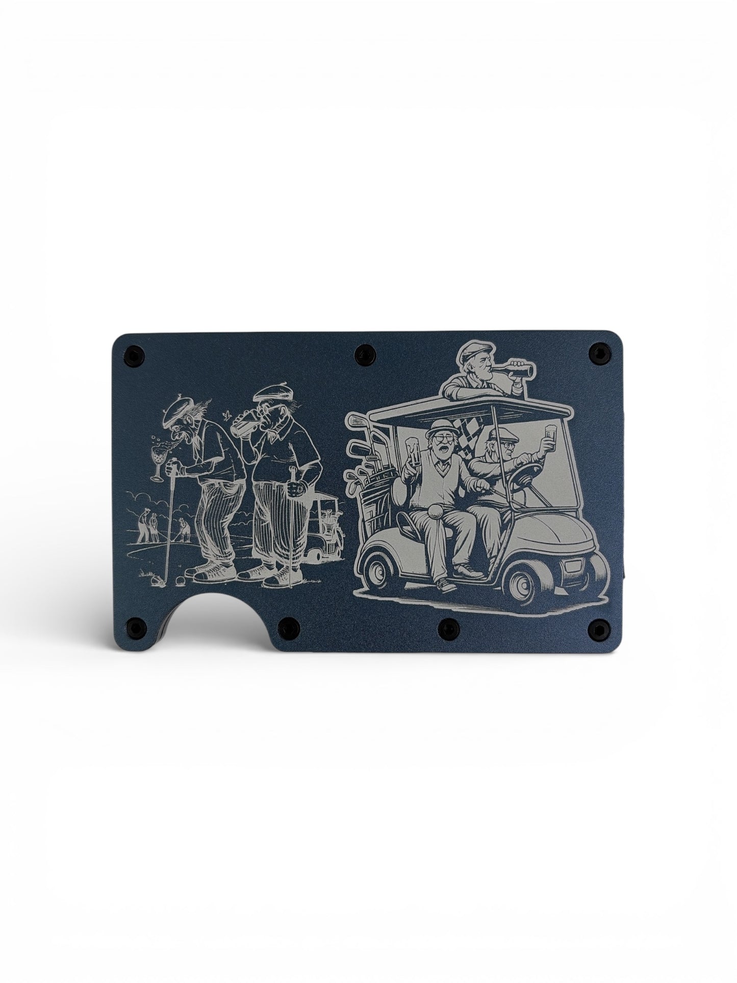 Minimalist Wallets - Drunk Old Men Golfing- Blue