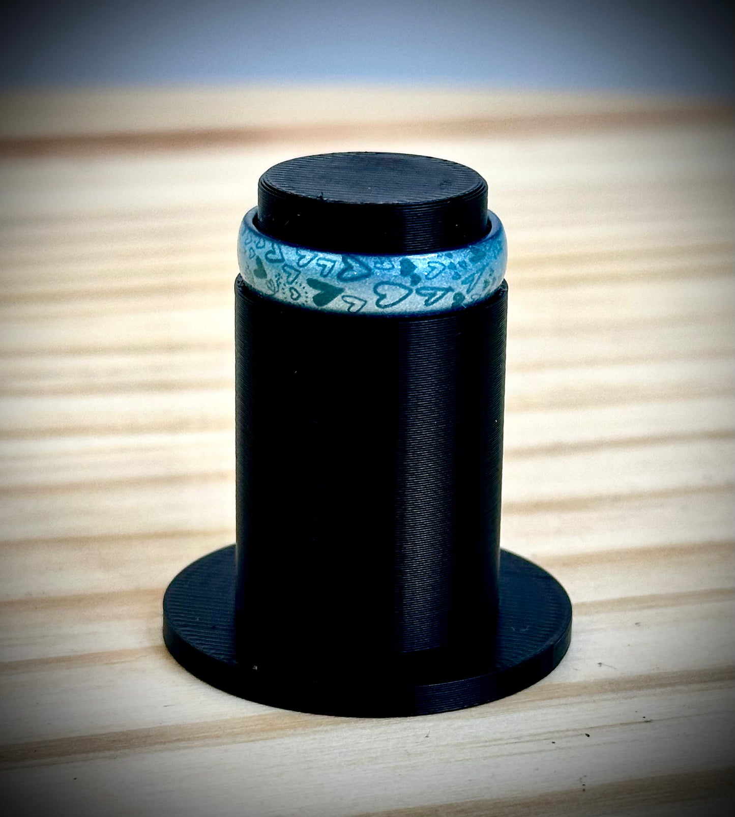 Womens Silicone Ring - Hearts Pattern - 5.5mm Wide 2mm Thick - Great for Workouts!