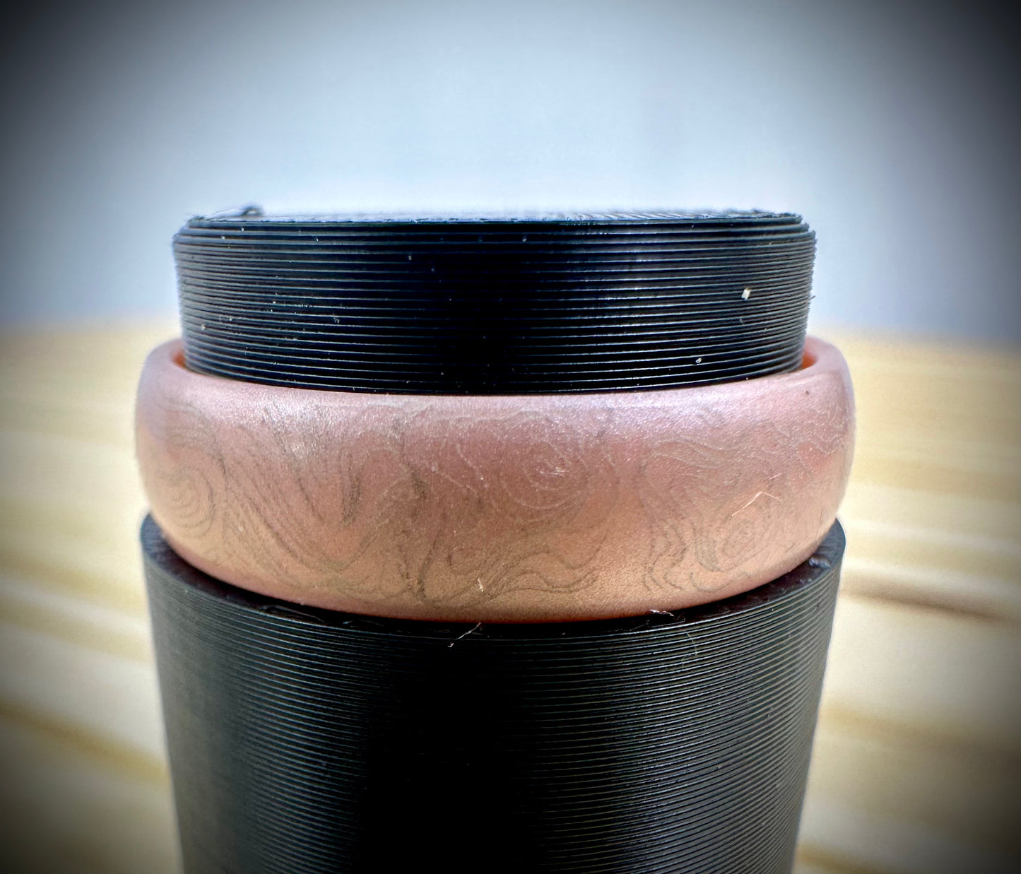 Womens Silicone Ring - Swirl Tribal - 5.5mm Wide 2mm Thick - Great for Workouts!