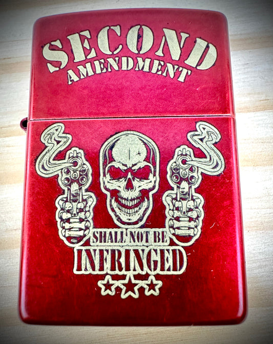 Zippo Lighter - 2nd Admendment - Candy Apple Red